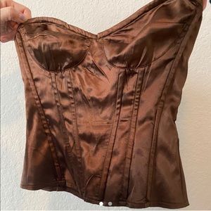 Never worn. Cute brown corset from PLT